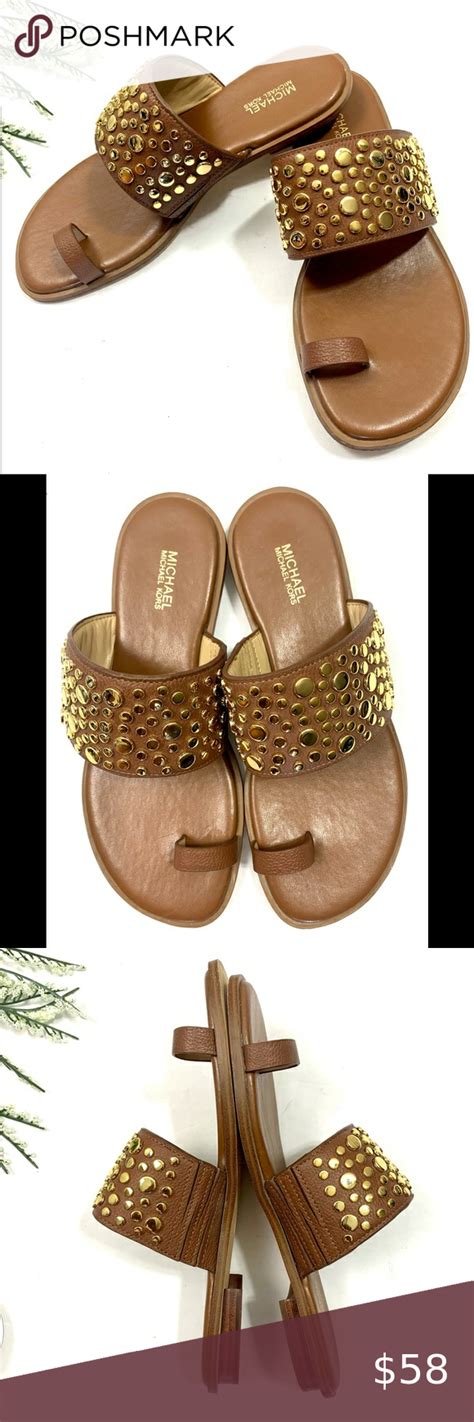 michael kors sonya embellished leather sandal|Michael Kors Sonya Genuine Leather Crystal Jewel Embellished .